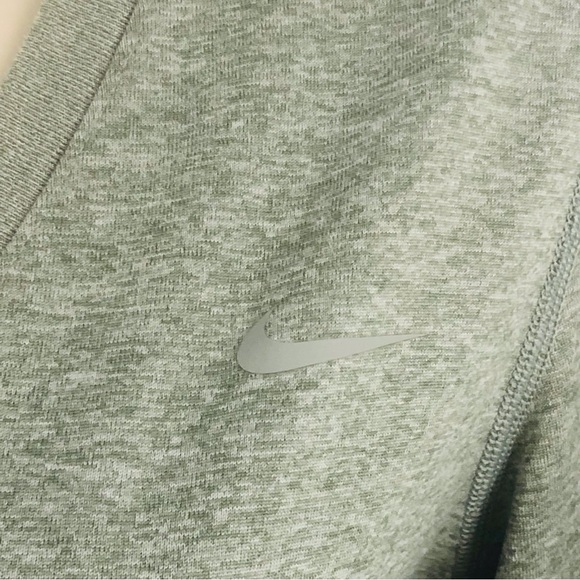 Nike Dri-Fit V Neck Gray Long Sleeve Shirt - Picture 8 of 16